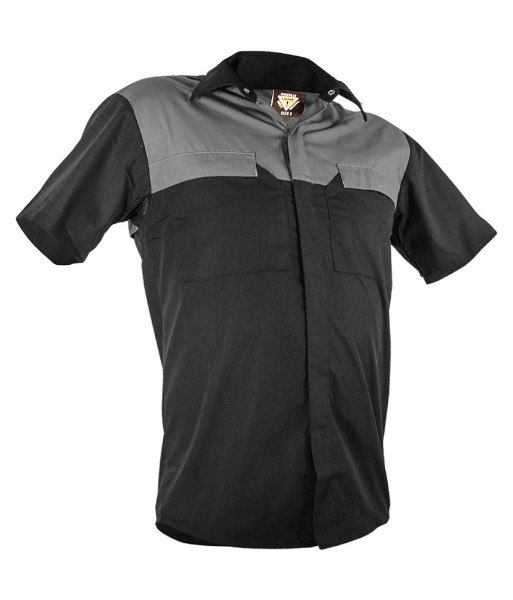 PCS2000 Caution Polycotton Short Sleeve Shirt, Black/Grey, Sizes XS to 7XL