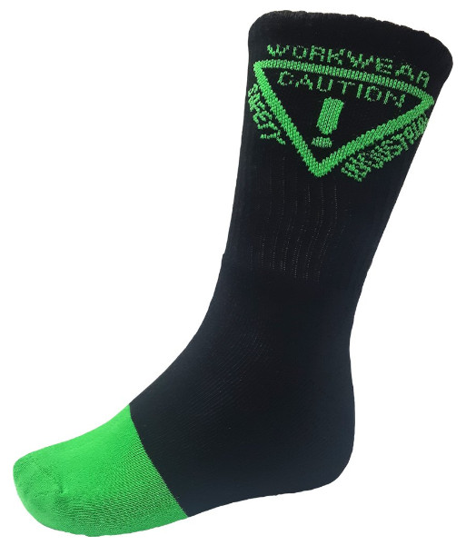 PCS9500 Esko Colour Coded Work Socks, Black/Green, 5 Pack