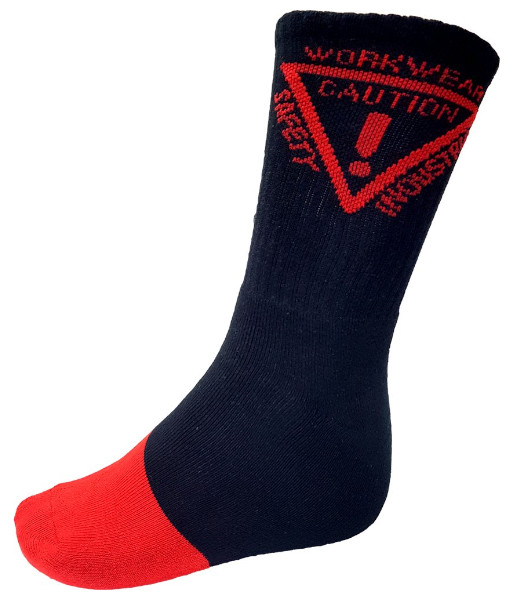 PCS9500 Esko Colour Coded Work Socks, Black/Red, 5 Pack