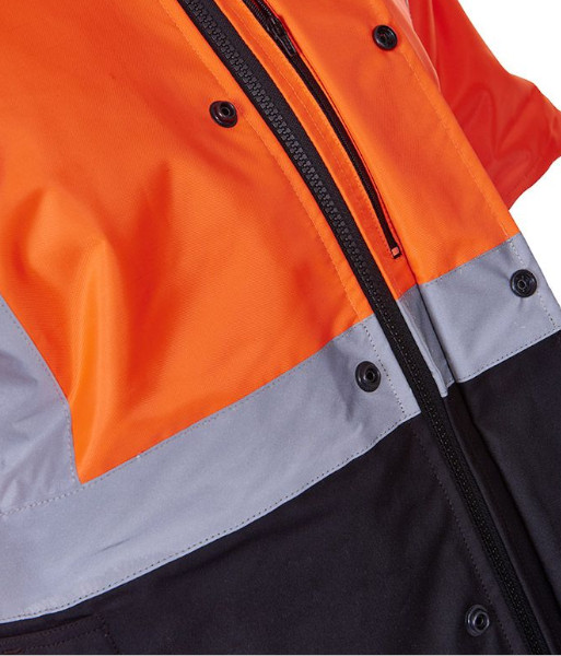 PCO1350 Caution Oilskin Day/Night Short Sleeve Vest, Orange/Brown, Sizes S to 7XL