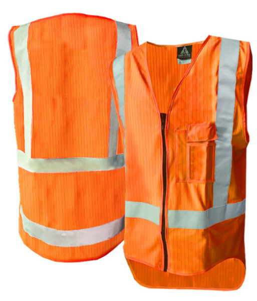801041 Safe-T-Tec Flame Retardant TTMC-W22 Day/Night Zipped Vest, Orange, Sizes S to 8XL