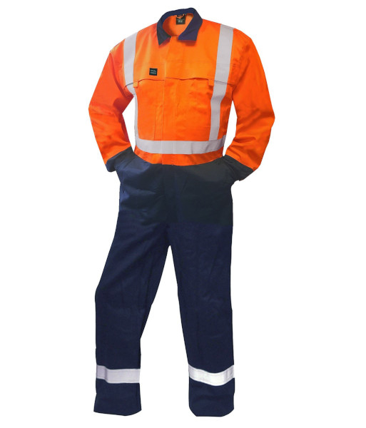 850021 Esko Flame Retardant 11cal Day/Night 240gsm Overalls, Orange/Navy, Sizes 4 to 18