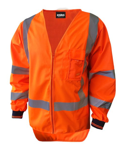 AVEST313 Esko Hi Vis TTMC Day/Night H-Back Knit Cuff Long Sleeve Vest, Orange, Sizes S to 8XL