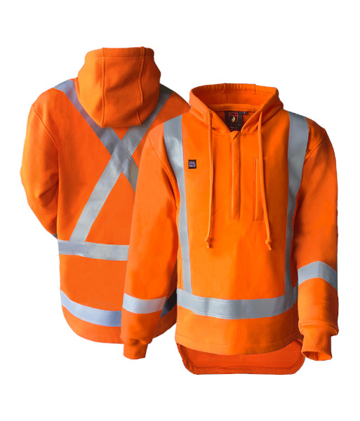 841289 Safe-T-Tec Flame Retardant 22cal TTMC-W22 Day/Night 410gsm Cotton Hoodie, Orange, Sizes S to 8XL