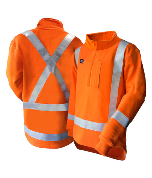 841299 Safe-T-Tec Flame Retardant 22cal TTMC-W22 Day/Night 410gsm Polar Fleece, Orange, Sizes S to 8XL