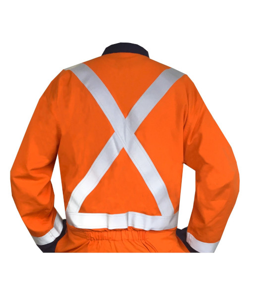 850049 Safe-T-Tec Flame Retardant 11cal TTMC-W22 Day/Night 240gsm Overalls, Orange/Navy, Sizes 4 to 16