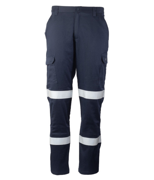 851251 Esko Reflective Flame Retardant 11cal 240gsm Cotton Cargo Trousers, Navy, Sizes 77 to 147