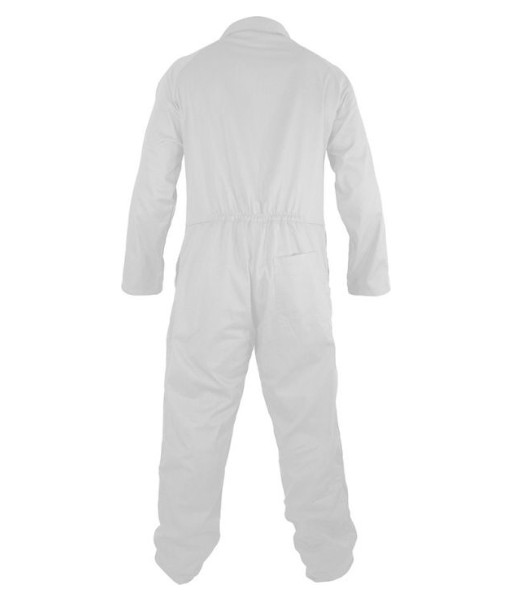 PCO3000 Caution Polycotton Long Sleeve Zip Overall, White, Sizes 3 to 18