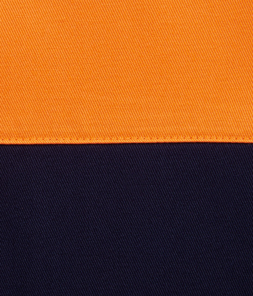 6HVCF JB’s Hi Vis Day Only Long Sleeve 190g Cotton Close Front Work Shirt, Orange/Navy, Sizes XS to 6XL/7XL