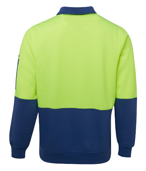 6HVFH JB’s Hi Vis Day Only Half Zip Fleecy, Lime/Royal, Sizes S to 5XL