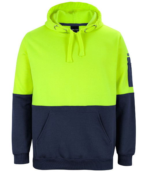 6HVPH JB’s Hi-Vis Day Only Pull Over Hoodie, Lime/Navy, Sizes 2XS to 6XL/7XL