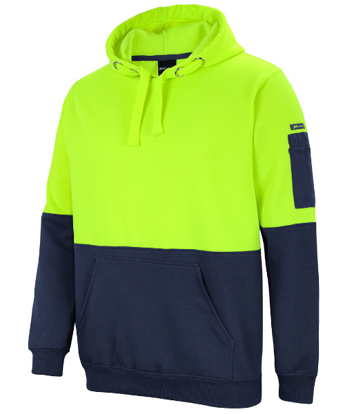 6HVPH JB’s Hi-Vis Day Only Pull Over Hoodie, Lime/Navy, Sizes 2XS to 6XL/7XL