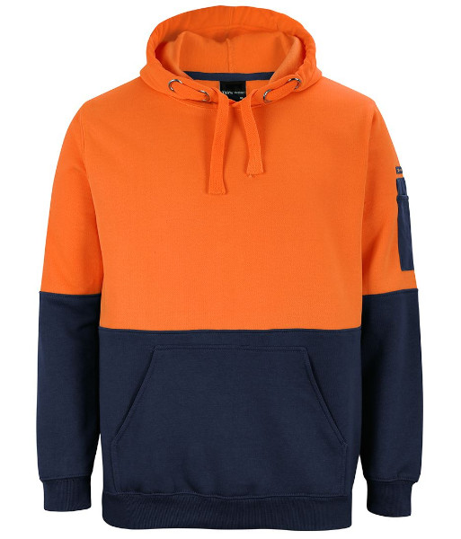 6HVPH JB’s Hi-Vis Day Only Pull Over Hoodie, Orange/Navy, Sizes 2XS to 6XL/7XL
