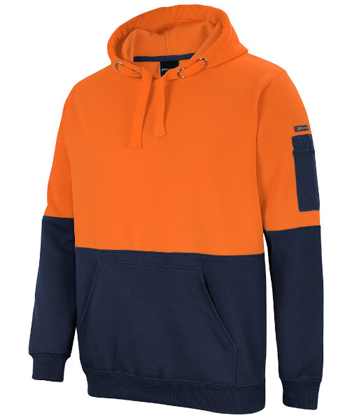 6HVPH JB’s Hi-Vis Day Only Pull Over Hoodie, Orange/Navy, Sizes 2XS to 6XL/7XL
