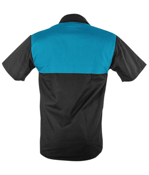 PCS2000 Caution Polycotton Short Sleeve Shirt, Black/Blue, Sizes XS to 7XL