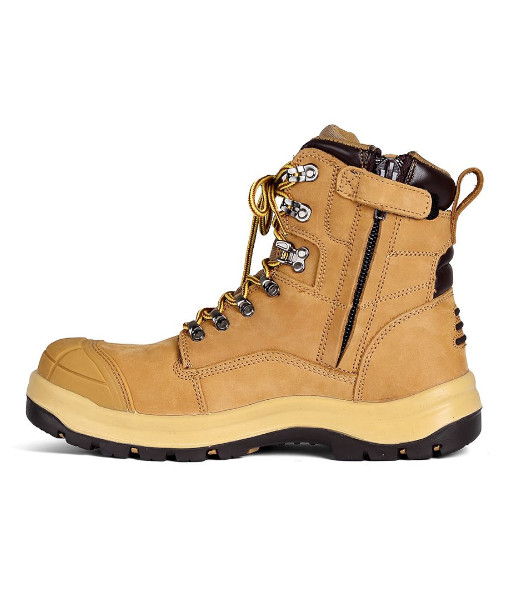 9F1 JB’s Roadtrain Zip Lace Up Safety Boot, Wheat, Sizes 3 to 14 (Half Sizes Available)
