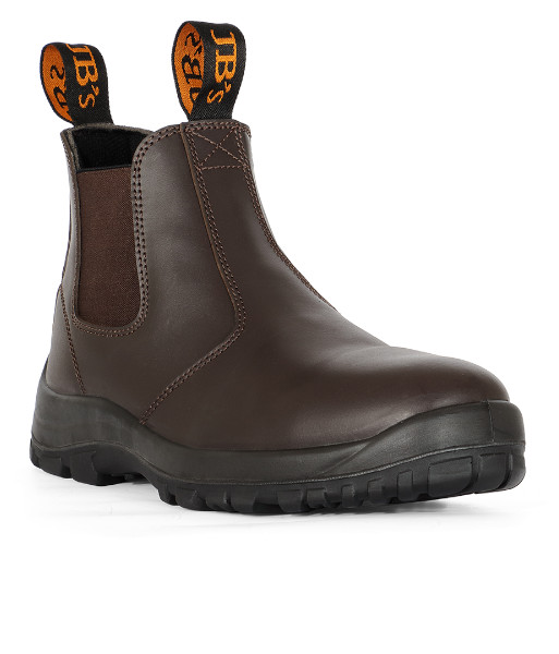 9F8 JB’s Traditional Soft Toe Elastic Sided Non-Safety Boot, Brown, Sizes 3 to 14 (Half Sizes Available)