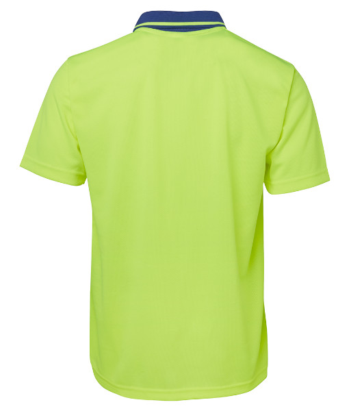 6HVNC JB’s Hi Vis Non Cuff Traditional Polo, Lime/Royal, Sizes XS to 5XL