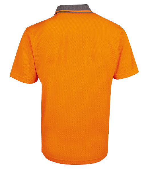 6HVNC JB’s Hi Vis Non Cuff Traditional Polo, Orange/Charcoal, Sizes XS to 5XL