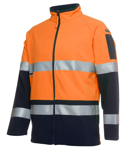 6D4LJ JB’s Hi Vis Day/Night 4602.1 Softshell Jacket, Orange/Navy, 2XS to 5XL