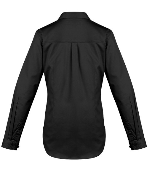 ZWL121 Syzmik Womens Lightweight Tradie Long Sleeve Shirt, Black, Sizes 8 to 24