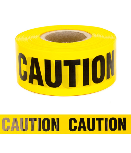 BW-C Esko PE Barrier ‘CAUTION’ Warning Tape, Black on Yellow, 75mm x 250mm