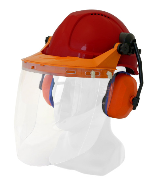 TN1R-VC Esko Tuff-Nut Ratchet Hard Hat Visor Combo, Red