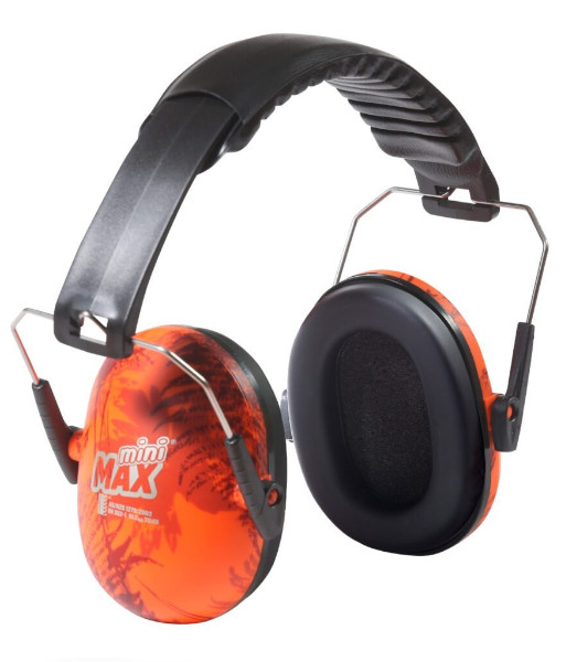 E-MMAX Esko MiniMax Class 5, 26dB Kids Earmuff, Orange Camo
