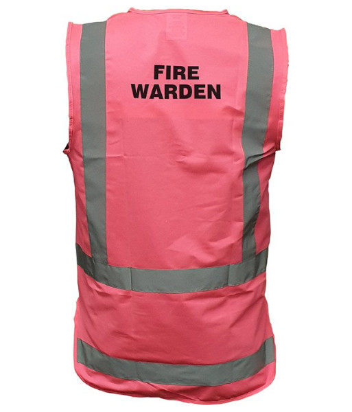 AVEST306 Esko Hi Vis Day/Night Fire Warden Vest, Pink, Sizes S to 8XL