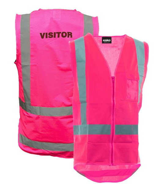 AVEST307 Esko Hi Vis Day/Night Visitor Vest, Pink, Sizes S to 8XL