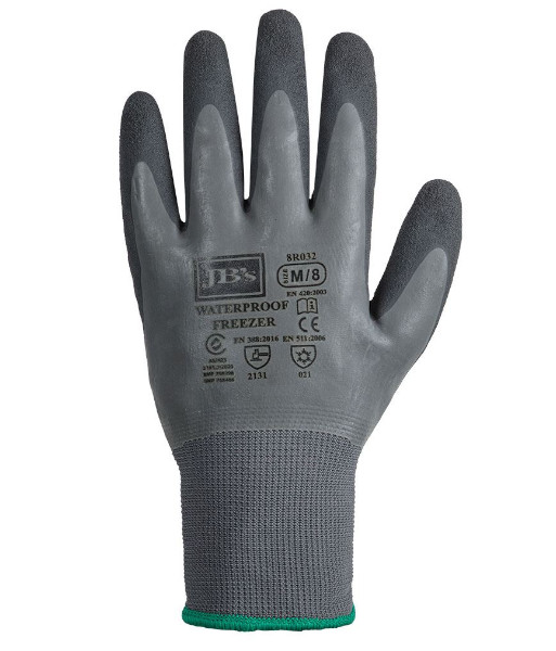 8R032 JB’s Waterproof Latex Coat Freezer Gloves, Sizes S to 2XL (sold per 5 pairs)