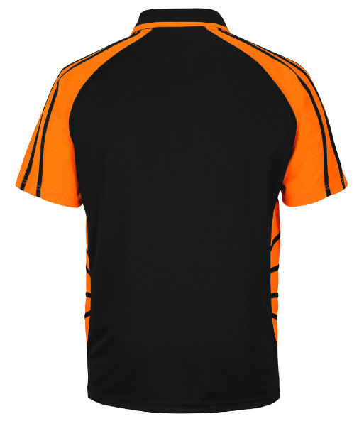 6HSSP JB’s Short Sleeve Street Spider Polo, Black/Orange, Sizes 2XS to 5XL