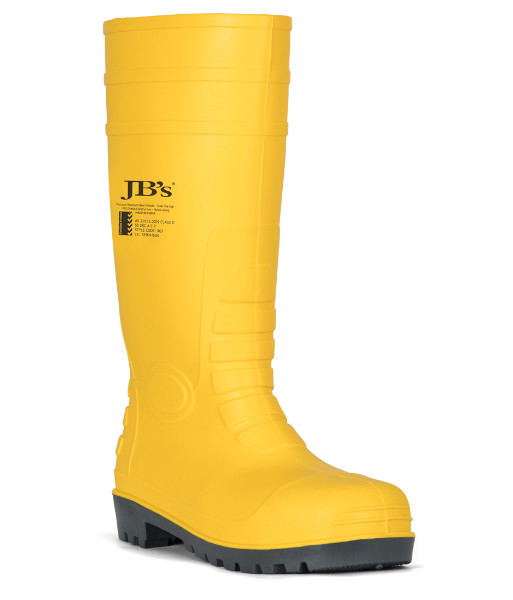 9G1 JB’s Steel Toe Cap & Steel Plate Safety Gumboots (Food Grade Safety), Yellow, Sizes 3 to 14