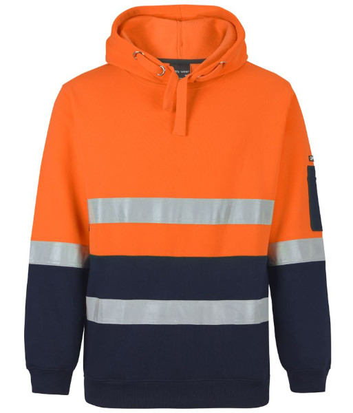 6DPOH JB’s Hi-Vis Day/Night Pull Over Hoodie, Orange/Navy, Sizes 2XS to 5XL