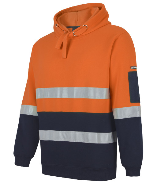 6DPOH JB’s Hi-Vis Day/Night Pull Over Hoodie, Orange/Navy, Sizes 2XS to 5XL