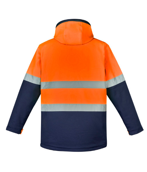 ZJ553 Syzmik Unisex Hi-Vis Day/Night Antarctic Softshell Jacket, Orange/Navy, Sizes 2XS to 7XL