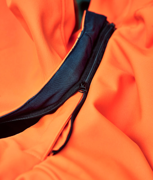 ZJ553 Syzmik Unisex Hi-Vis Day/Night Antarctic Softshell Jacket, Orange/Navy, Sizes 2XS to 7XL