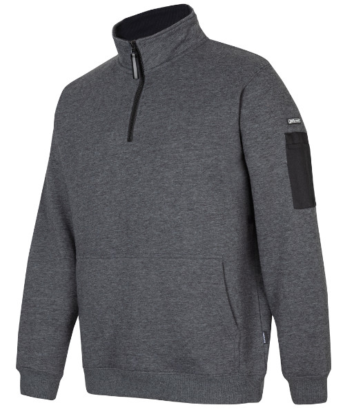 6CHF JB’s 350 Premium Trade 1/2 Zip Fleece, Charcoal Marle/Black, Sizes 2XS to 6XL/7XL