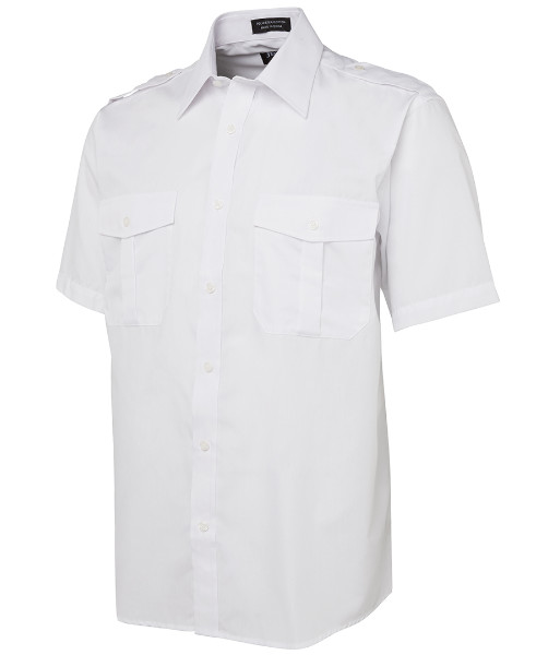 6E JB’s Short Sleeve Epaulette Shirt, White, Sizes 2XS to 6XL/7XL