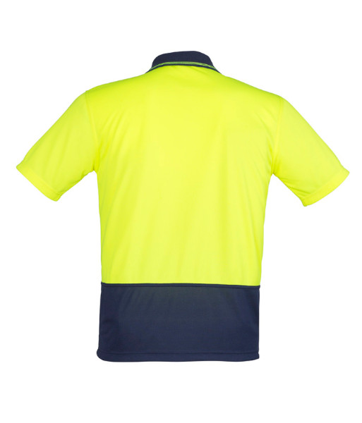ZH231 Syzmik Unisex Hi Vis Basic Short Sleeve Polo, Yellow/Navy, Sizes 2XS to 7XL