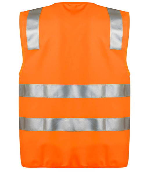 ZV998 Syzmik Unisex Hi Vis Day/Night Zip Vest, Orange, Sizes XS to 7XL