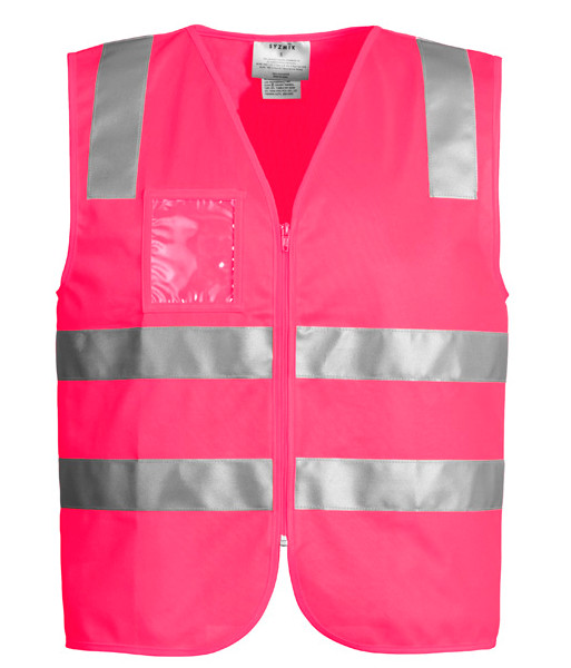 ZV998 Syzmik Unisex Hi Vis Day/Night Zip Vest, Pink, Sizes XS to 7XL