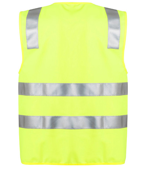 ZV998 Syzmik Unisex Day/Night Hi Vis Zip Vest, Yellow, Sizes XS to 7XL