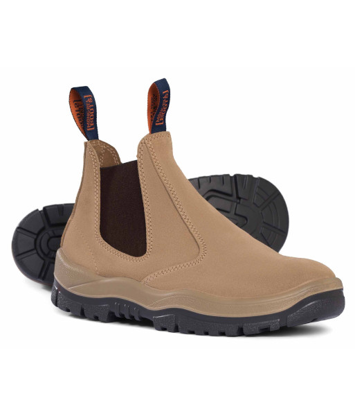 M240040 Esko Mongrel Suede Leather Slip On Steel Toe Safety Boot, Wheat, Sizes 5 to 14 (Half Sizes Available)