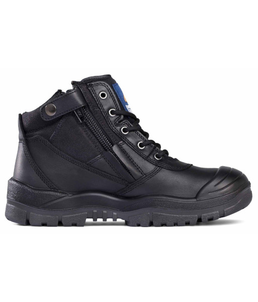M461020 Esko Mongrel Low Zip Sided Scuff Cap Steel Toe Safety Boot, Black, Sizes 5 to 14 (Half Sizes Available)