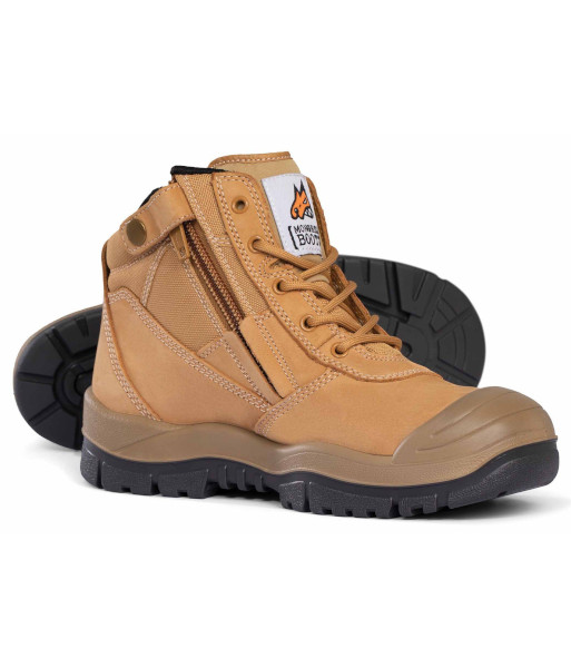 M461050 Esko Mongrel Low Zip Sided Scuff Cap Steel Toe Safety Boot, Wheat, Sizes 5 to 14 (Half Sizes Available)