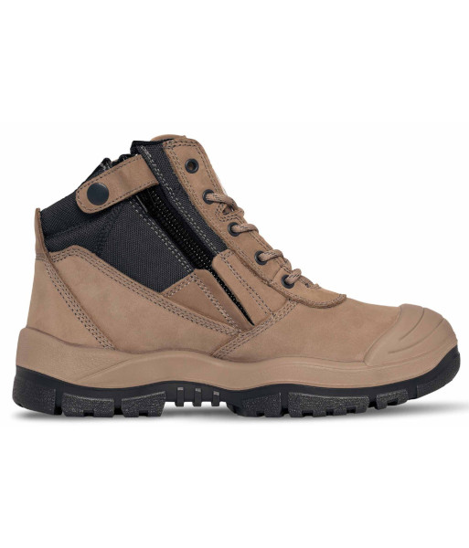 M461060 Esko Mongrel Low Zip Sided Scuff Cap Steel Toe Safety Boot, Stone, Sizes 5 to 14