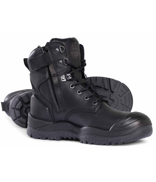M561020 Esko Mongrel High Zip Sided Scuff Cap Steel Toe Safety Boot, Black Sizes 5 to 13