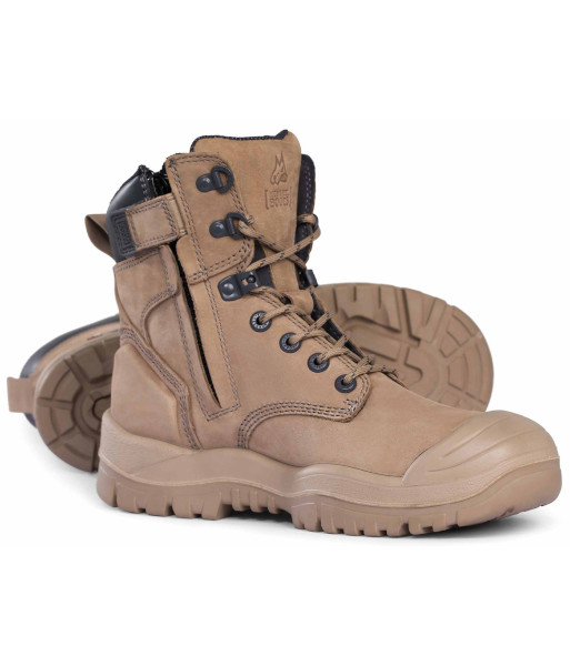 M561060 Esko Mongrel High Zip Sided Scuff Cap Steel Toe Safety Boot, Stone, Sizes 5 to 13