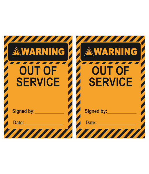 VL7201 Caution NT Lockout Tag – Warning Out Of Service – 90x135mm